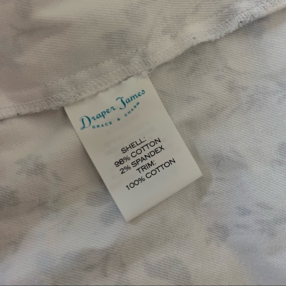 Draper James Floral Printed Denim Boxy Popover Top - Picture 6 of 9